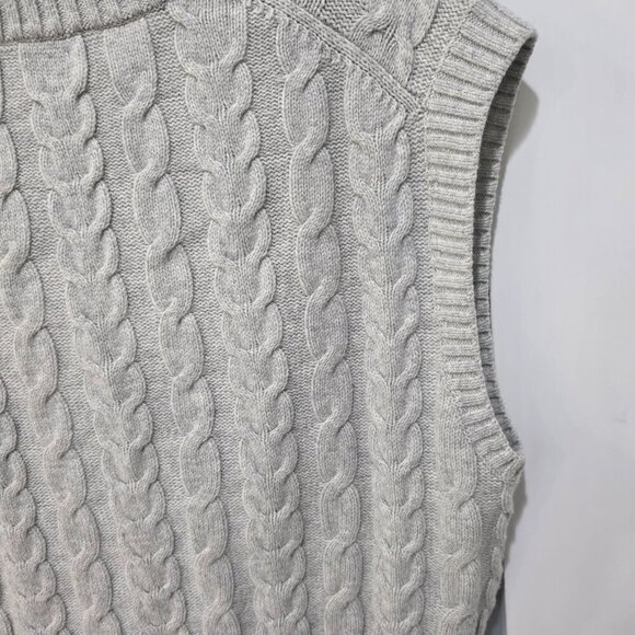 Sunday Best Grey Cable Knit Sweater Vest Women’s Large - Picture 9 of 11
